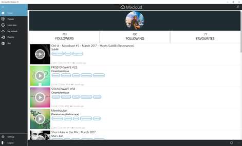 Mixcloud for Windows 10 Screenshots 1
