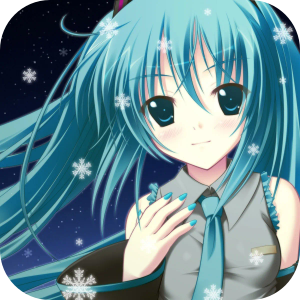 Blue-haired beauty 4K wallpaper HomePage icon