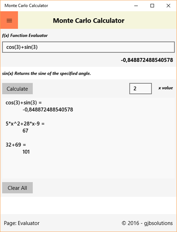 #2. Monte Carlo Calculator (Windows) Podle: gjbsolutions