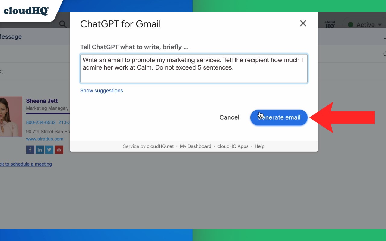 ChatGPT for Gmail by cloudHQ