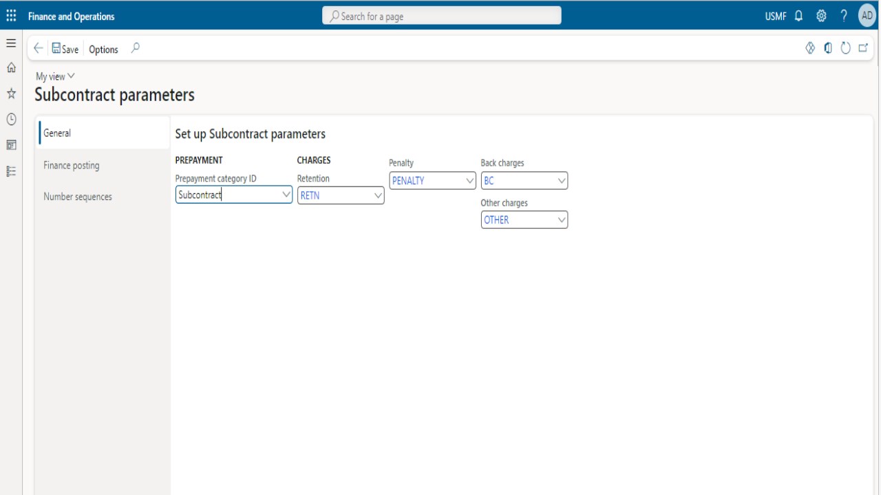 Snapshot 2 of iSubcon - Intertec Subcontract for Projects on Dynamics 365 Finance and Operations