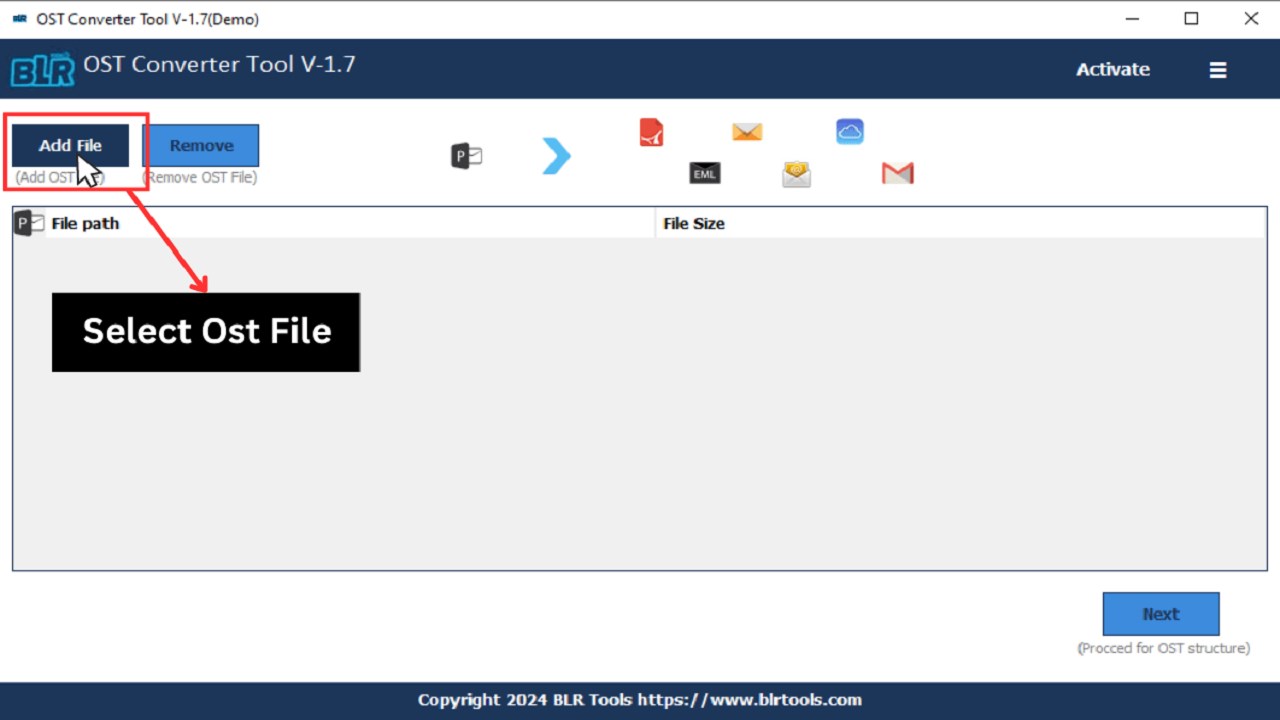 Snapshot 1 of OST Converter Exporter Software