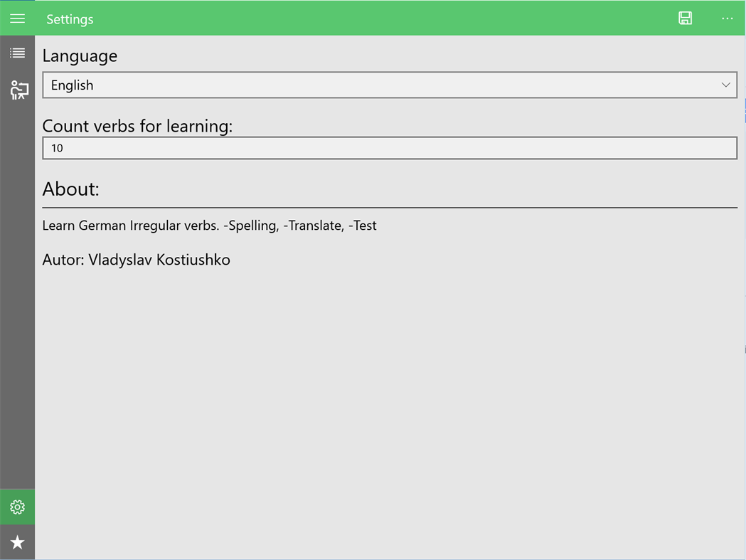 #5. Irregular Verbs German (Windows) By: Vladyslav Kostiushko