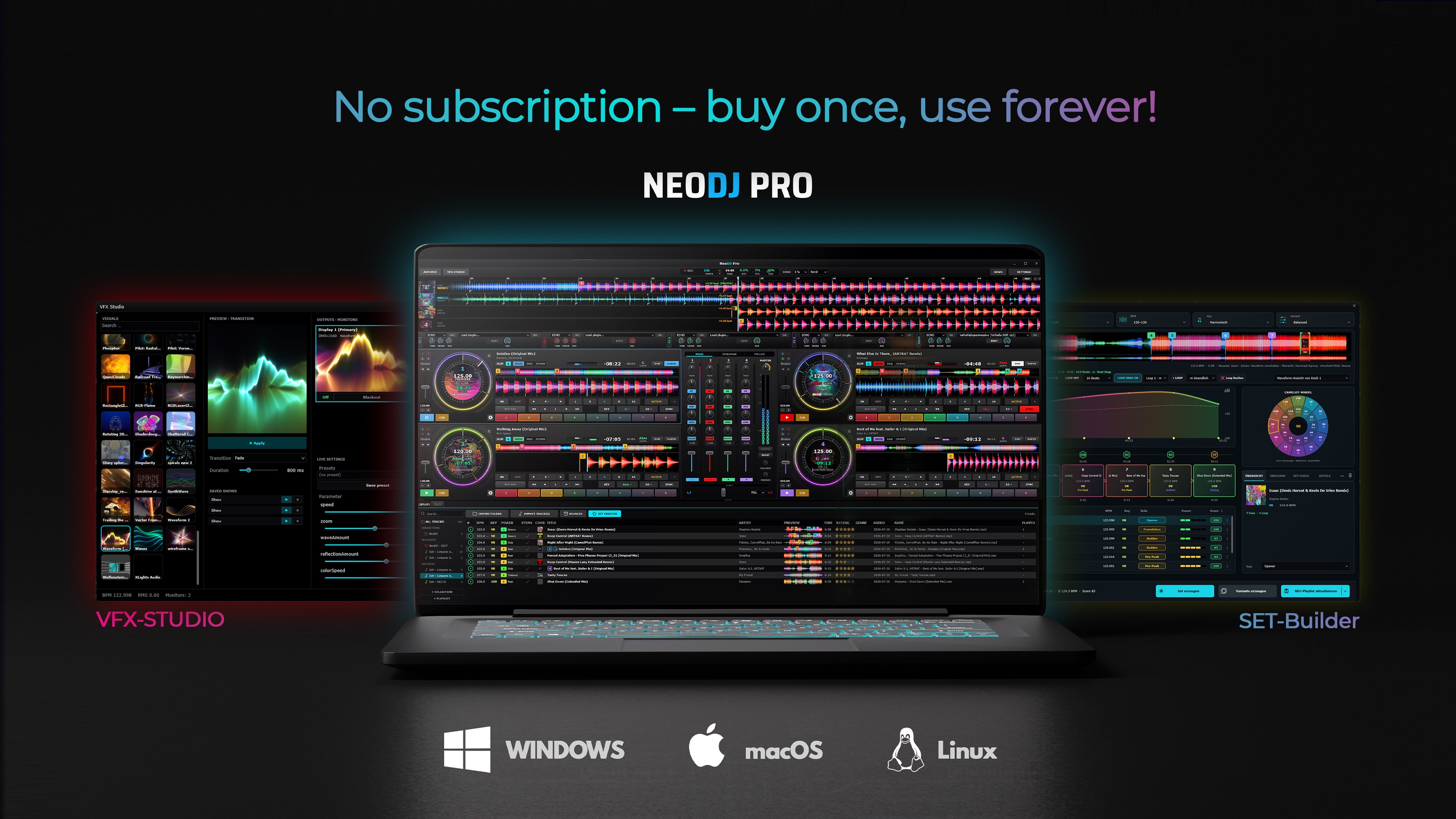 NeoDJ Pro - DJ Mix, VFX-Studio, Set-Builder screenshot