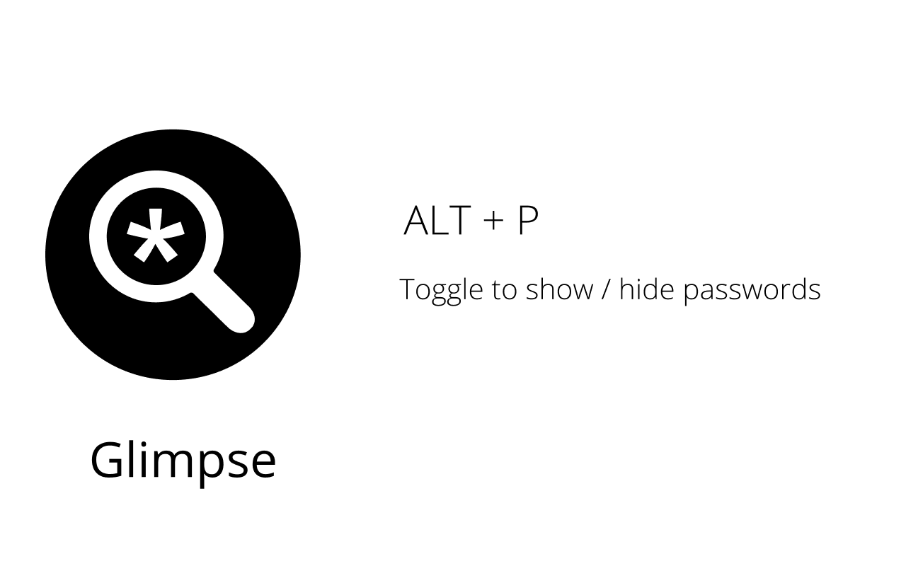 Glimpse: Toggle Password with Shortcut Keys promo image