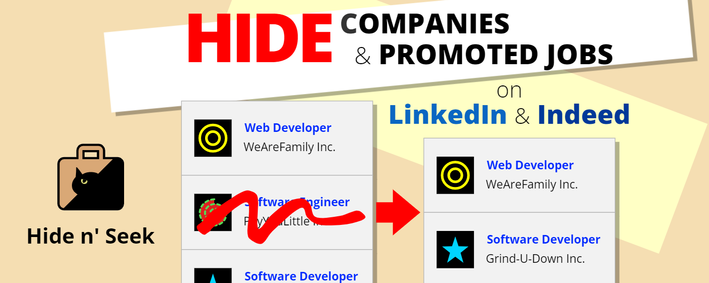 Hide n' Seek: Hide Promoted Jobs & Companies marquee promo image