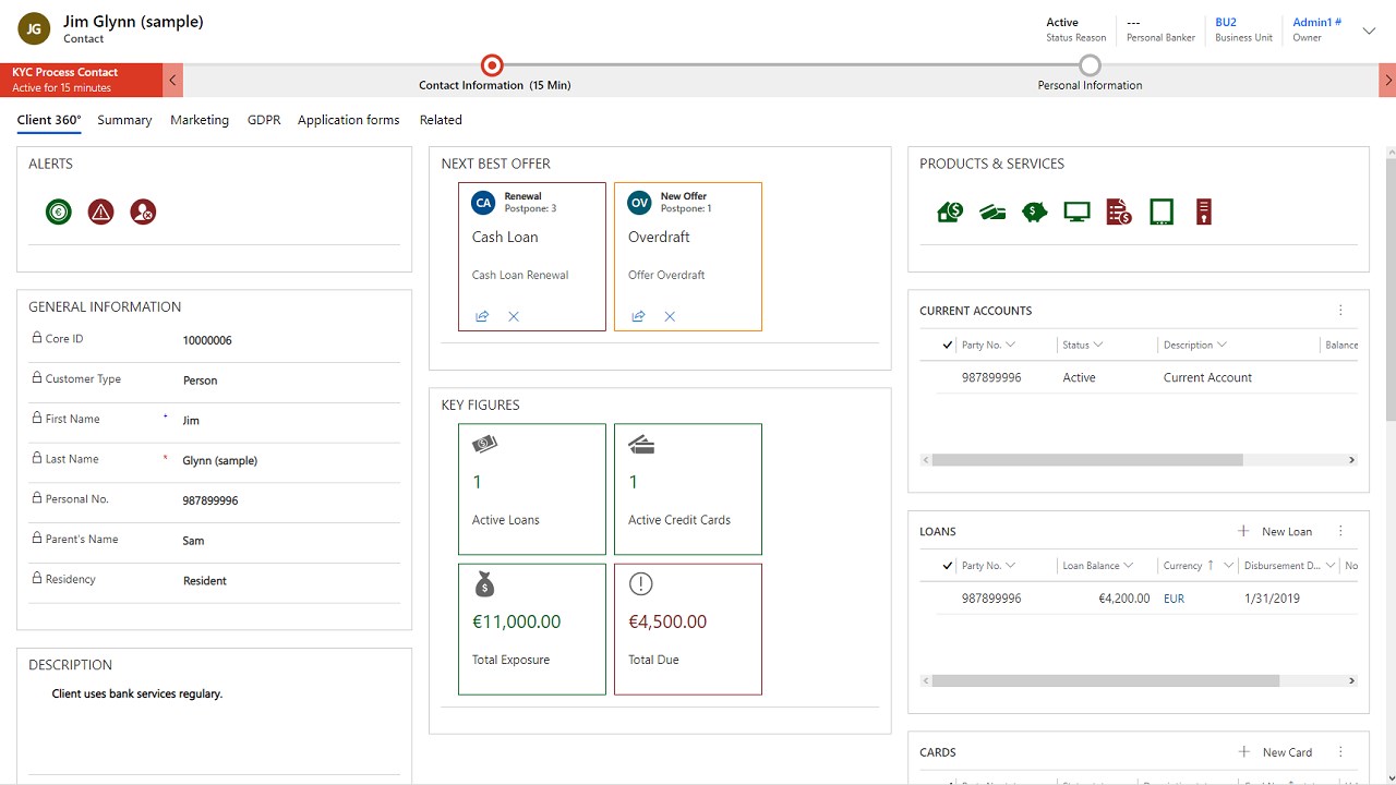 Snapshot 2 of BE-terna Banking CRM
