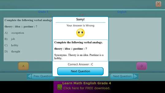 QVprep Lite Math English Grade 3 screenshot 8