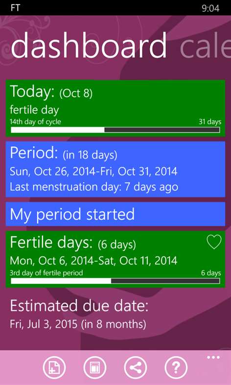 Fertility Tracker Screenshots 1