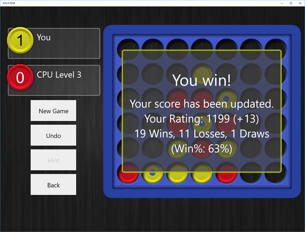 #4. Ultima 4 in a Row (Windows) Oleh: Ultima Architect Inc.