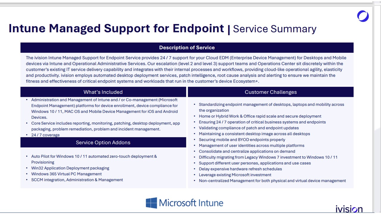 Snapshot 5 of Intune Managed Support For Endpoint