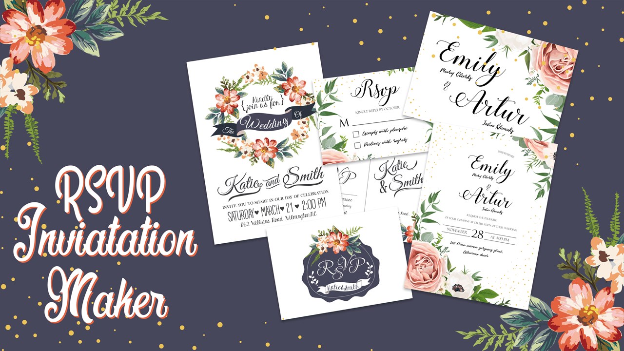 Wedding Invitation Set Poinsettia Navy Blue Winter Flower Berry PDF 5x7 In Invitation  Maker #2950558 - Weddbook