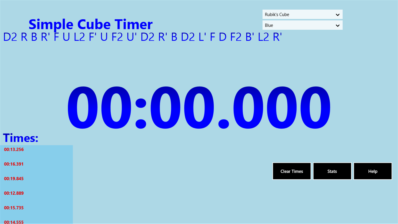 #2. Simple Cube Timer (Windows) By: Codernunk