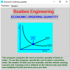 ECONOMIC ORDERING QUANTITY