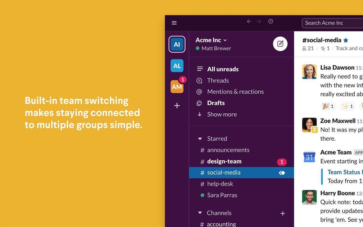 #4. Slack (Windows) Ved: Slack Technologies Inc.