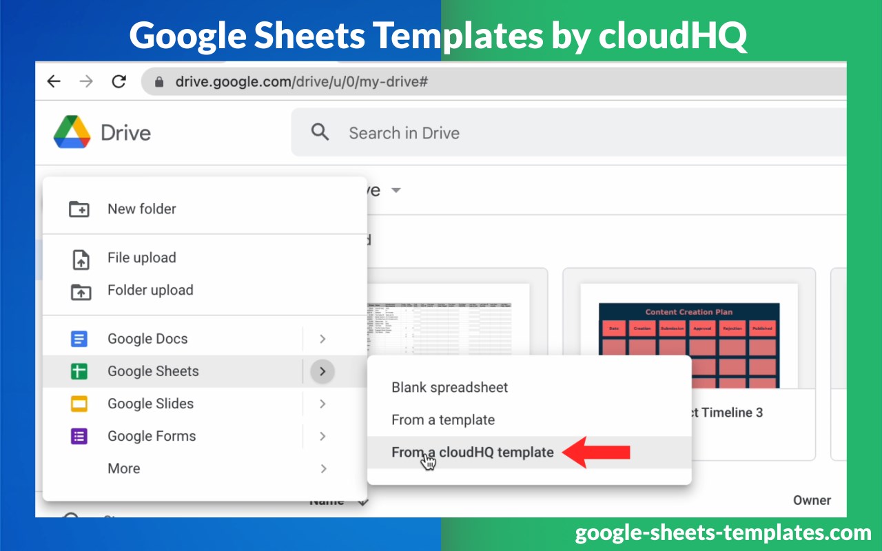 Google Sheets Templates by cloudHQ