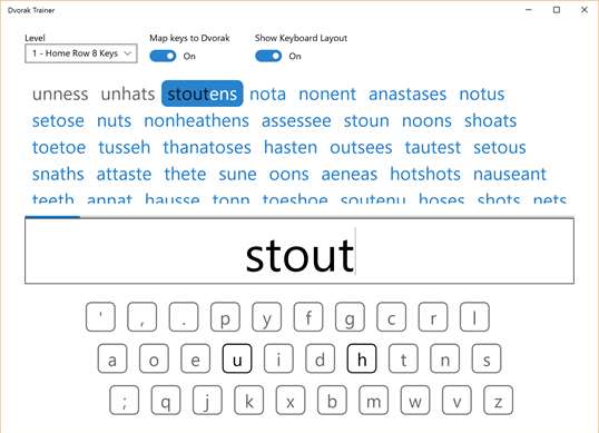 Dvorak Trainer screenshot 1