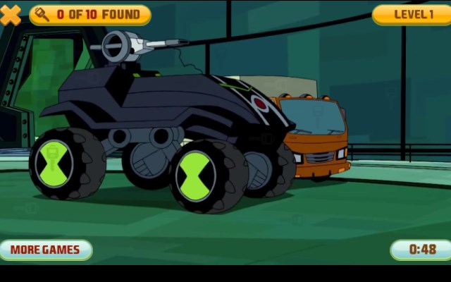 Ben 10 Hidden Keys Game