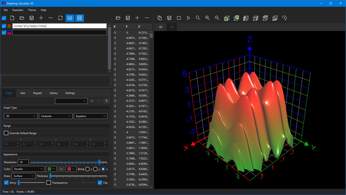 #1. Graphing Calculator 3D (Windows) 由: Saeid Nourian