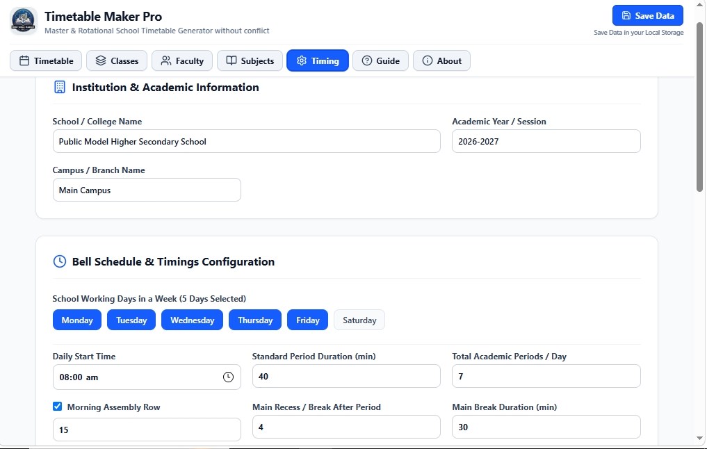 Timetable Maker Pro screenshot