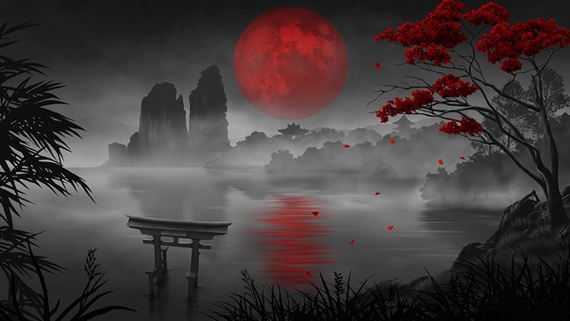 AAA Dynamic Scenes - Bloody Moon over Samurai Lands screenshot 2