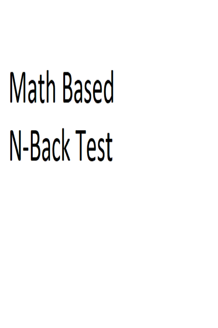 Math Based N-Back Test