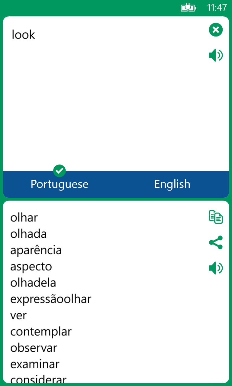 Portuguese English Translator for Windows 10 Mobile