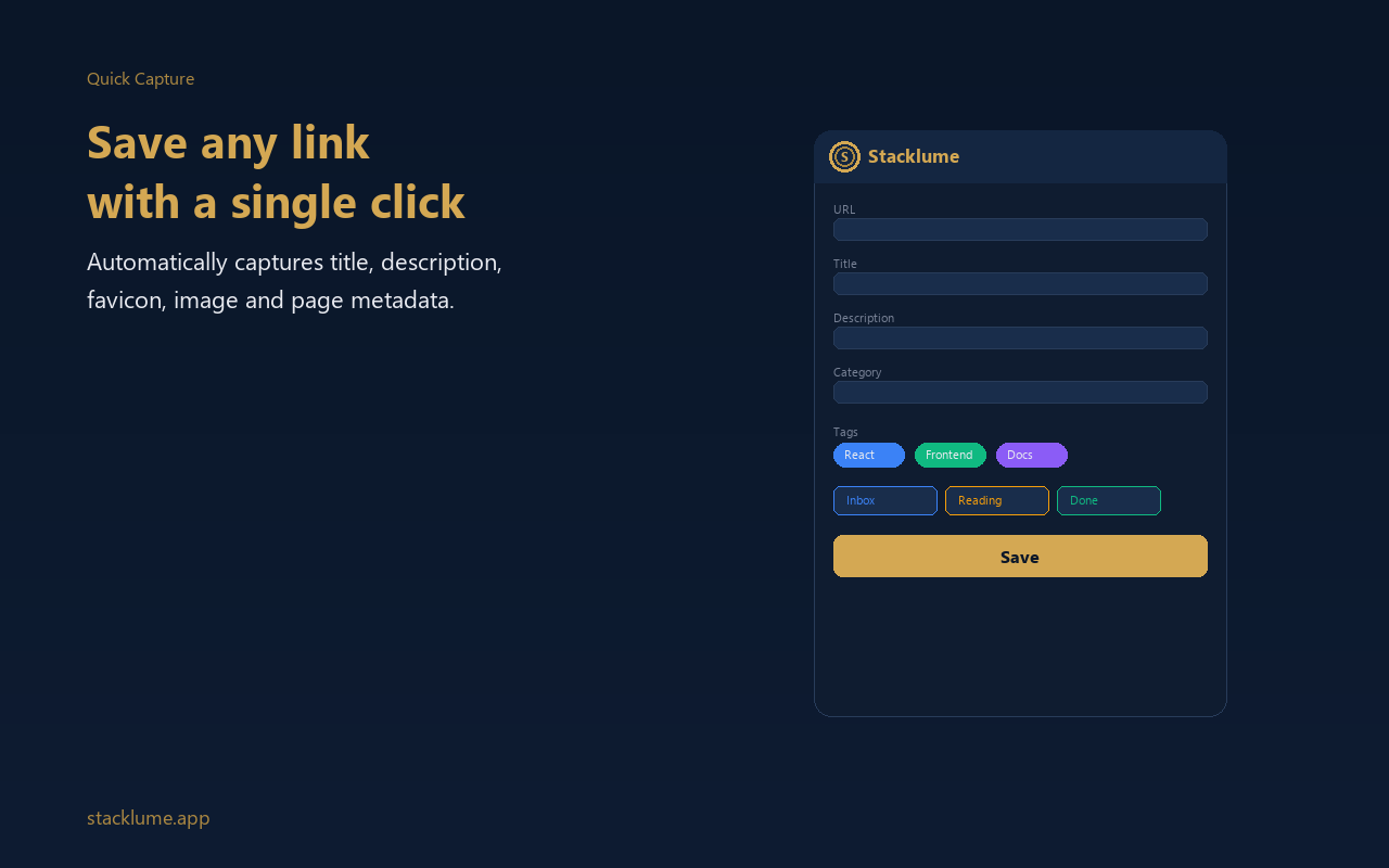 Stacklume — Save Links