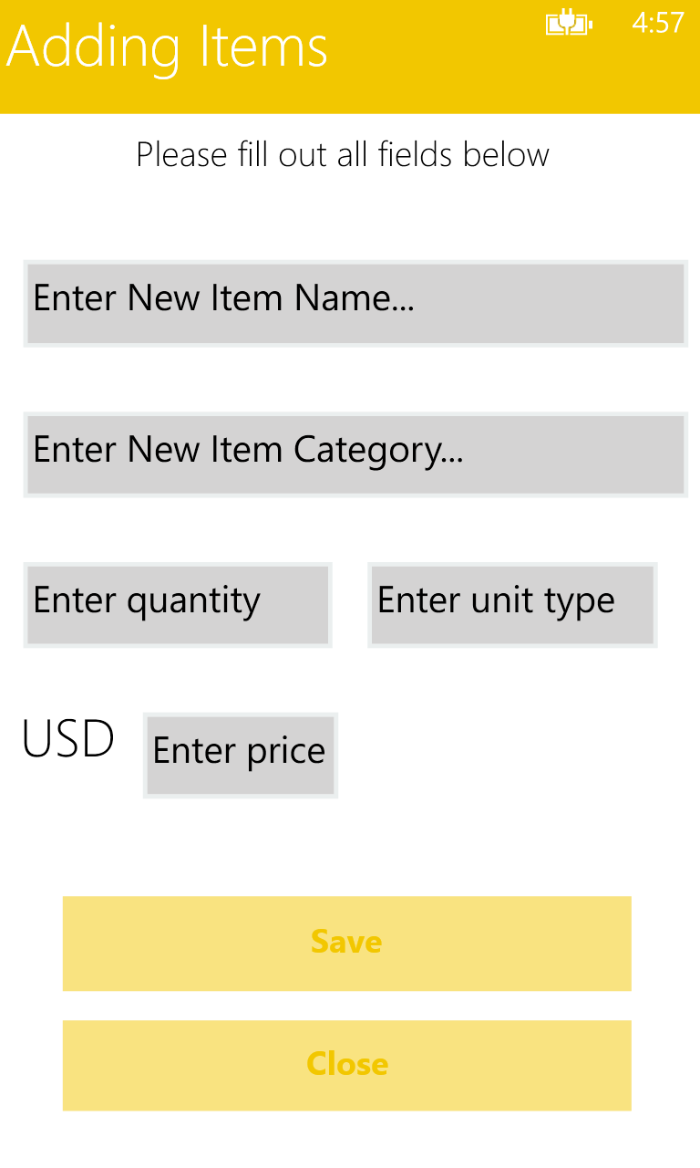 Free Grocery List Maker for Windows 10 Mobile