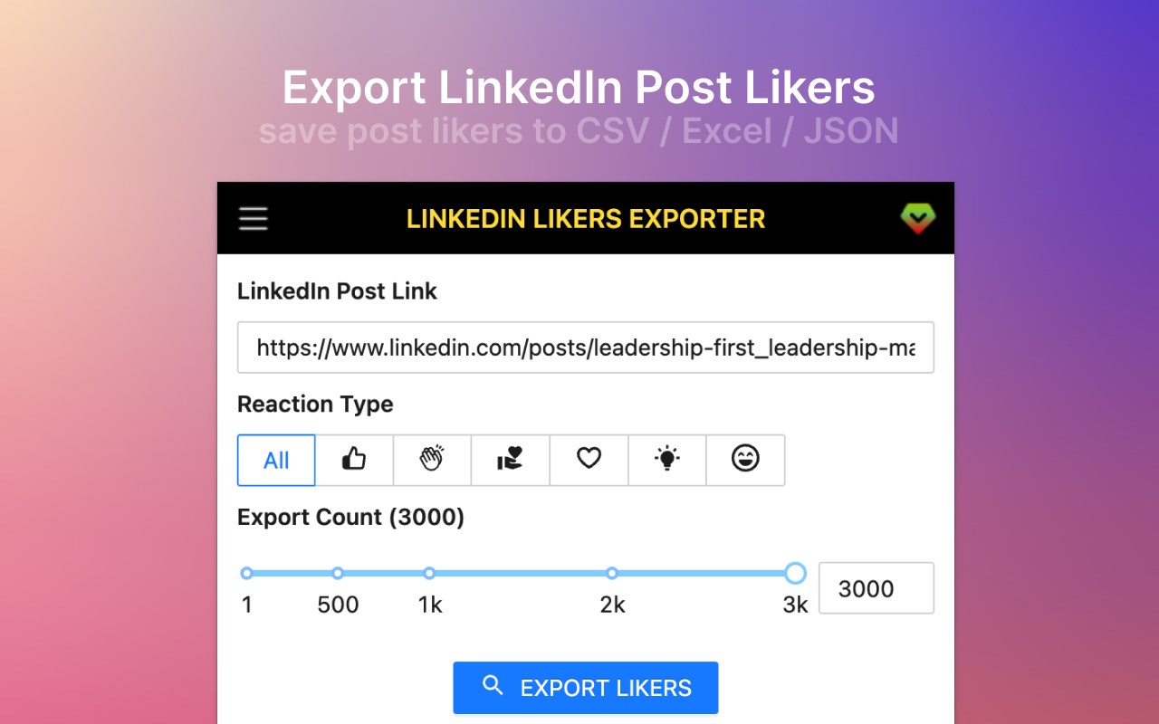 Likers Export for LinkedIn™️