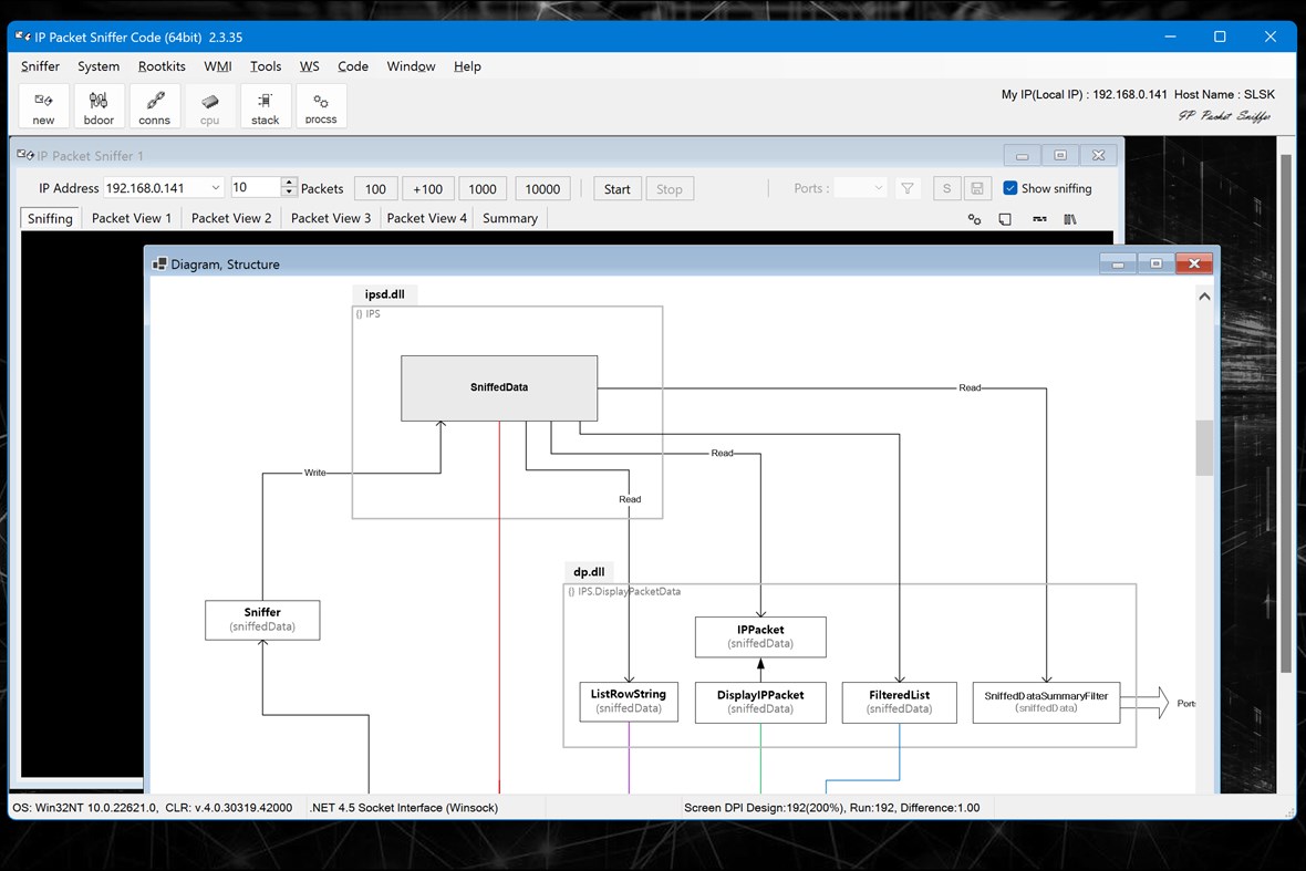 #5. IP Packet Sniffer Code (Windows) By: Million