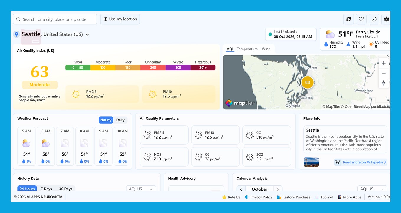 AQI - Real Time Air Quality Index screenshot