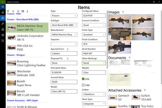 Firearms Inventory screenshot 1