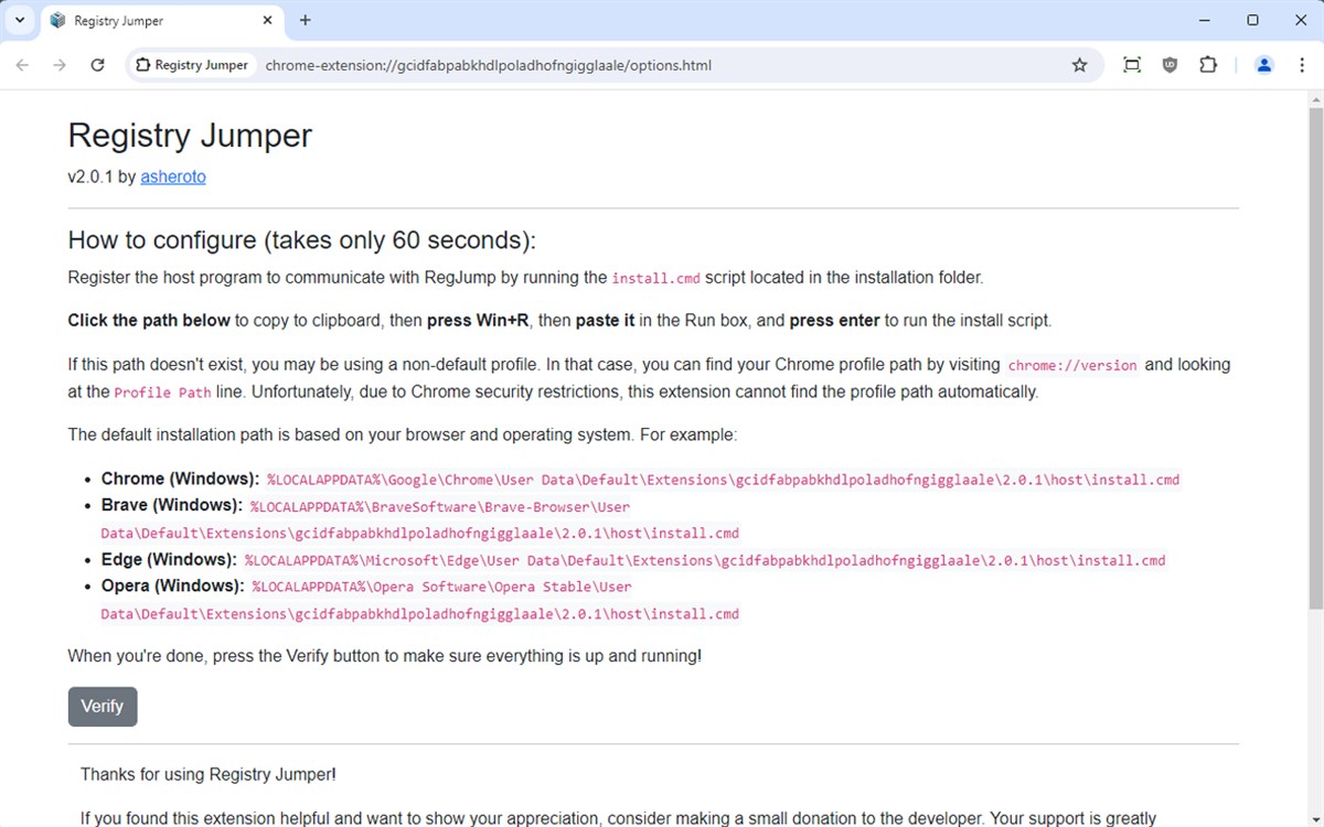 Registry Jumper
