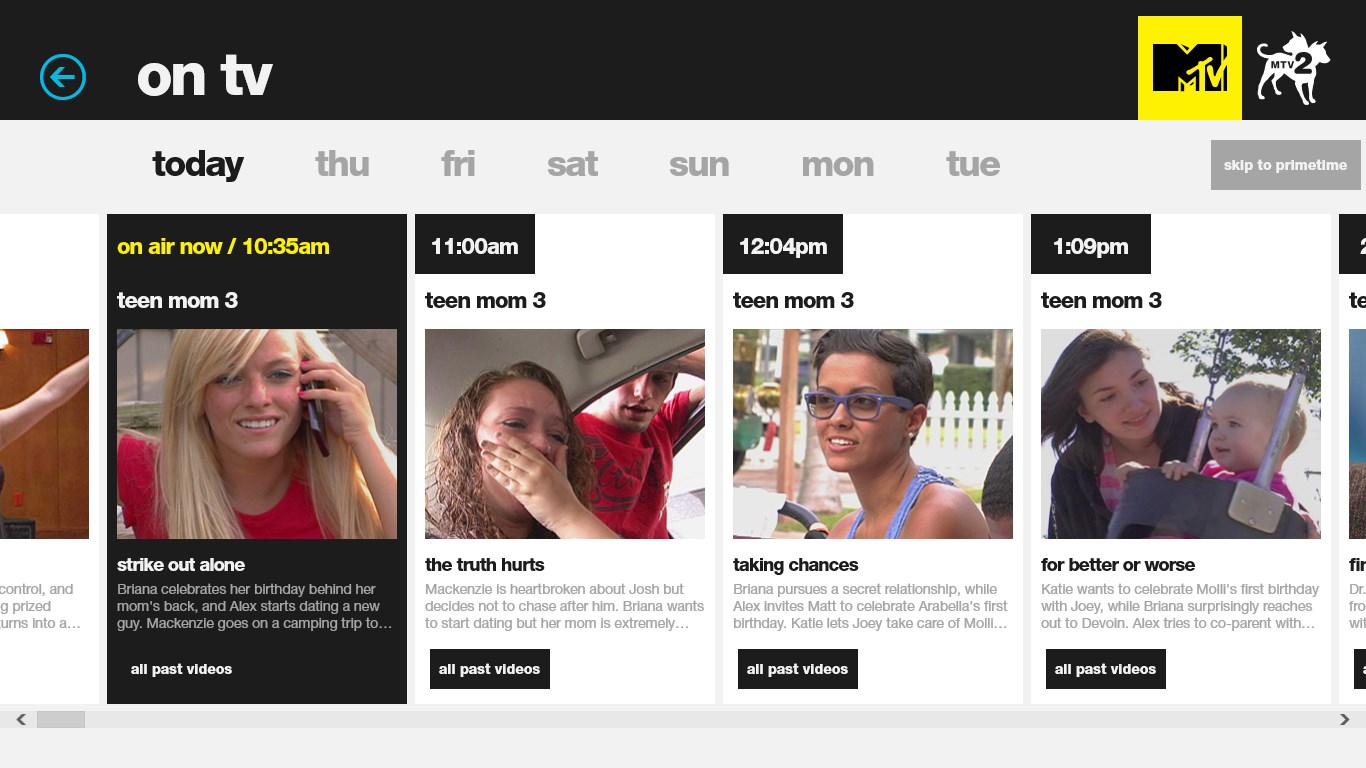 MTV Shows for Windows 10