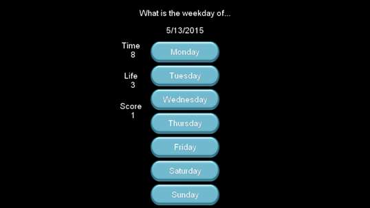 Weekday Quiz screenshot 1