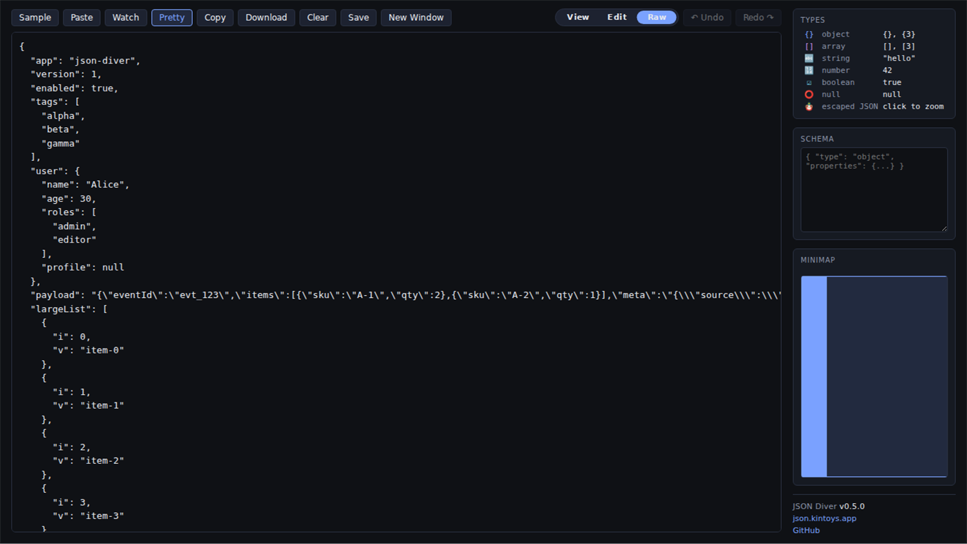 #5. JSON Diver (Windows) Podle: デジ式