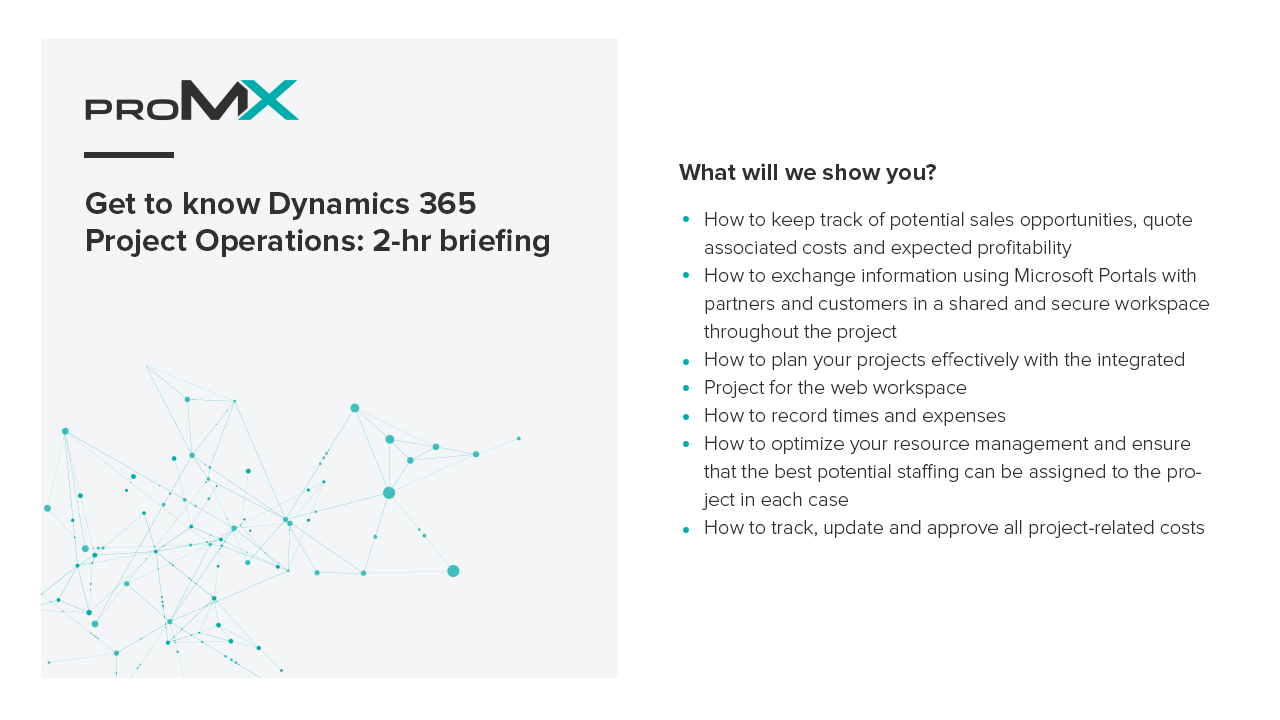 Snapshot 1 of Dynamics 365 Project Operations: 2 hours briefing