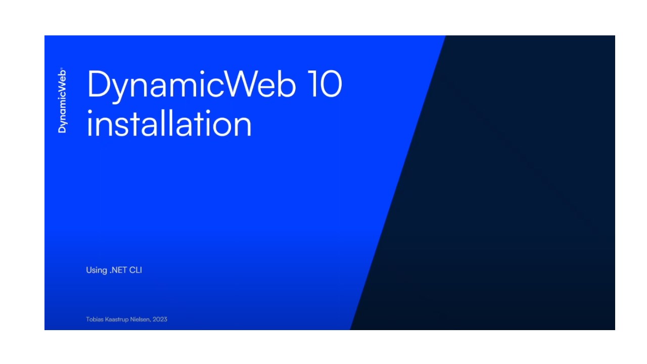 Snapshot 1 of Dynamicweb 10 Commerce Suite
