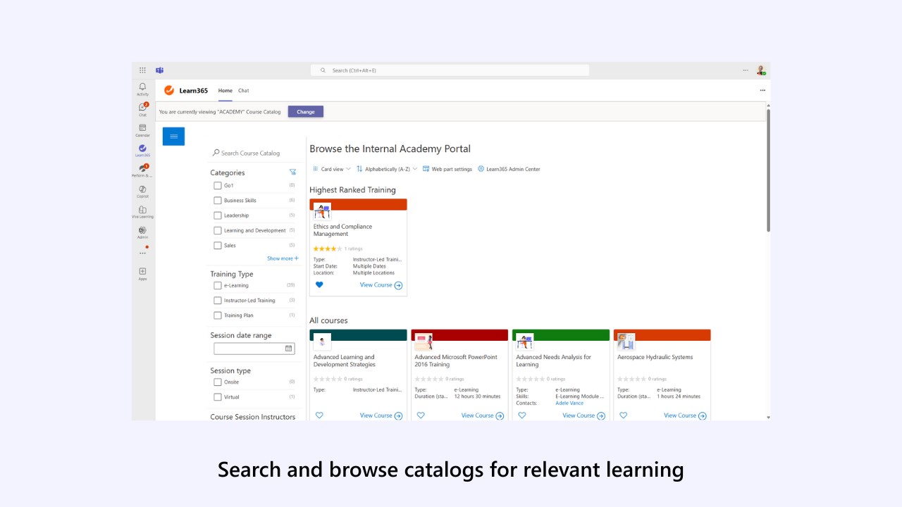 Snapshot 7 of Learn365 Freemium Learning Management System (LMS) for Copilot, Teams, and SharePoint