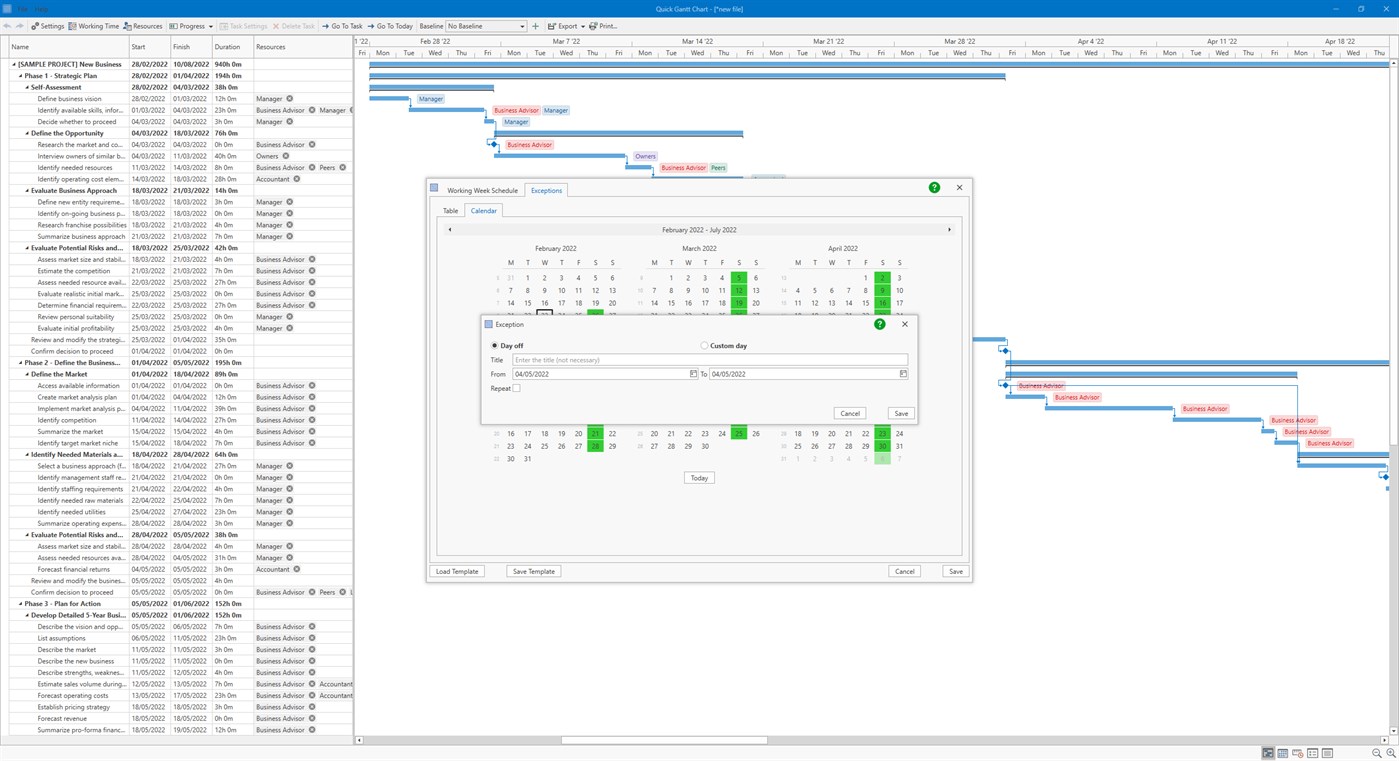 #4. Quick Gantt Chart (Windows) โดย: DefinedBytes