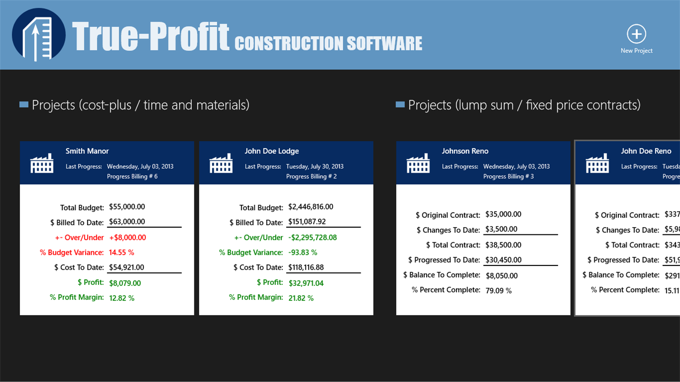 #1. True-Profit Construction Software (Windows) 来自: True-Profit Construction Software Inc.
