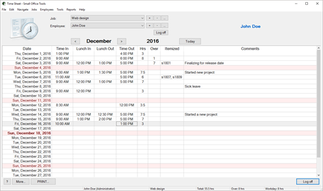 Time Sheet - Small Office Tools Screenshots 1