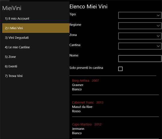 MieiVini screenshot 1