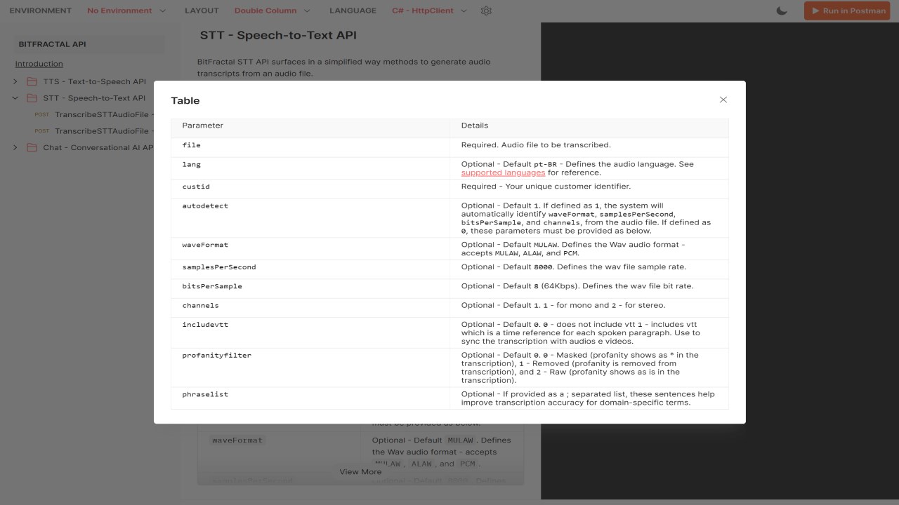 Snapshot 2 of BitFractal Transcriber Speech to Text (STT) API