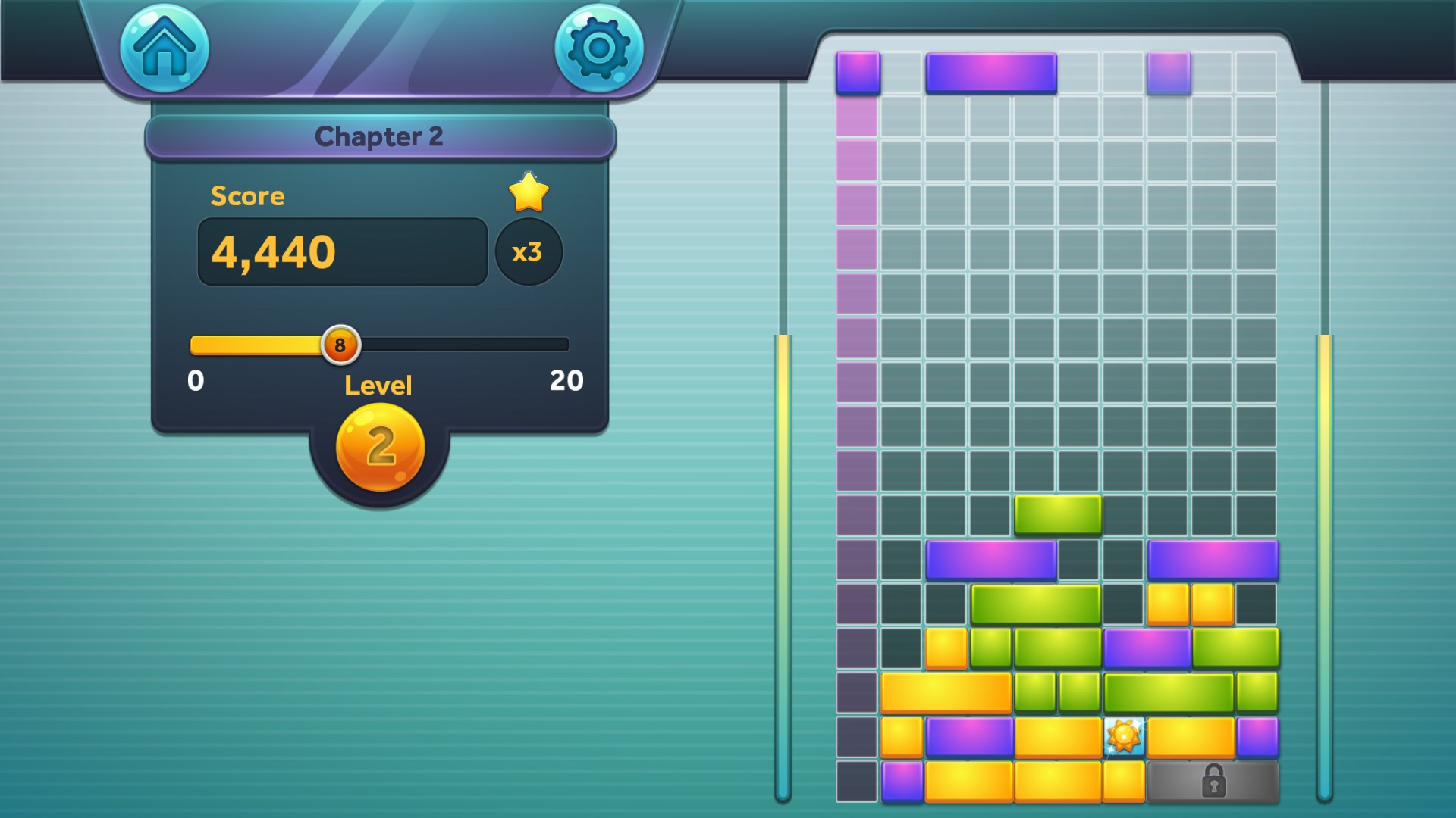 Slide the blocks to fill the rows.