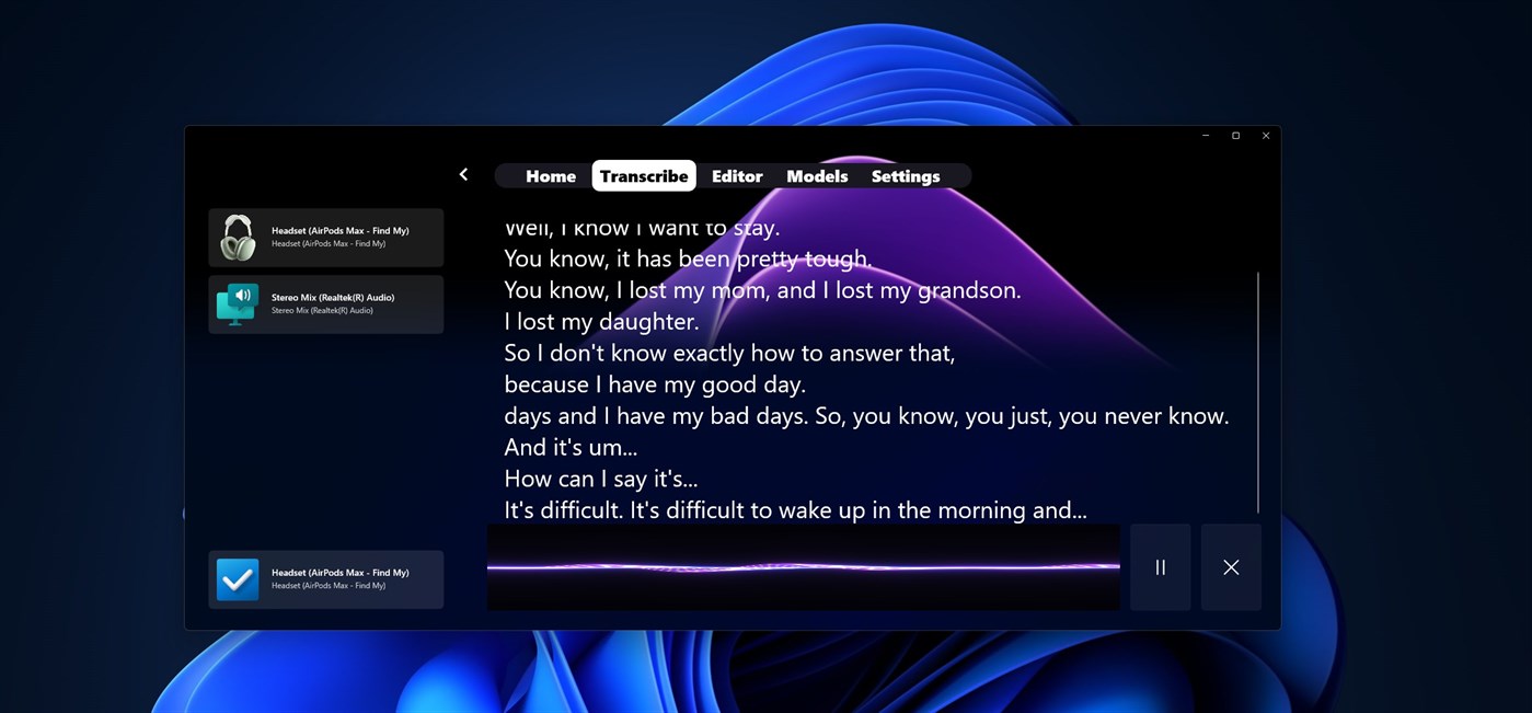 #2. WhisperUI (Windows) Με: parmata
