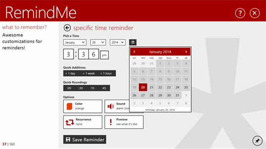 RemindMe for Windows screenshot 1