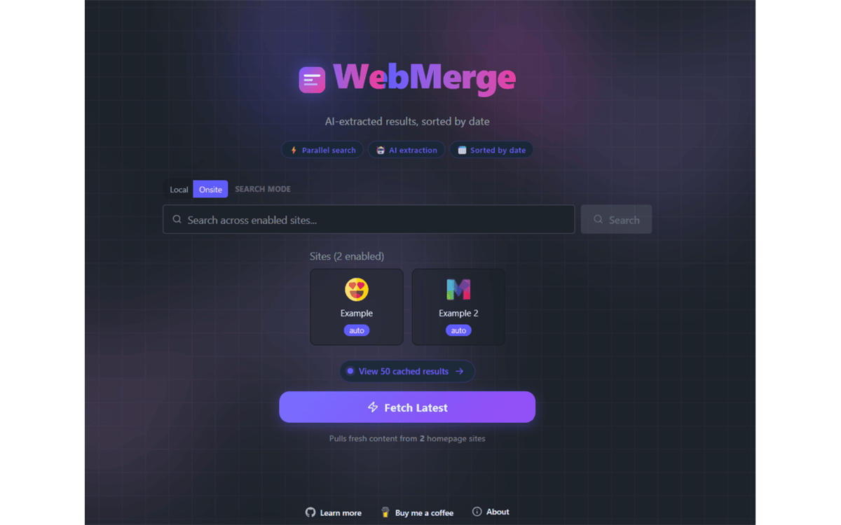 WebMerge - Multi-Website Feed Aggregator