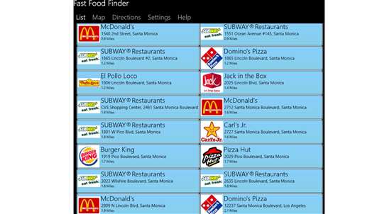 Fast Food Finder screenshot 1